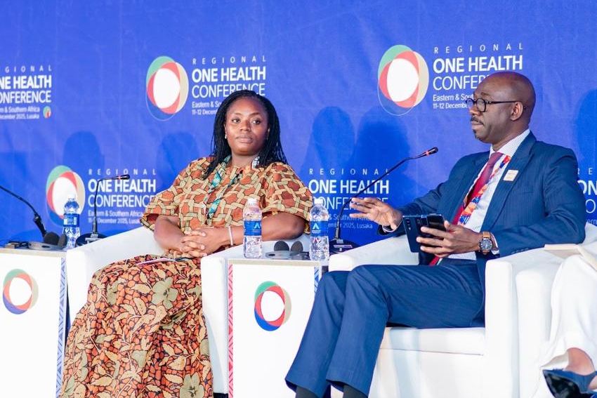 Rachel Otu-Amponsah on a panel at the Regional One Health Conference in Lusaka